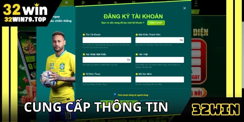 Hướng dẫn đăng ký 32win - Cung cấp thông tin chính xác để kích hoạt tài khoản